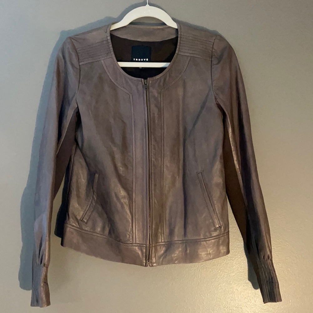 Mink Brown Trouvé Leather Jacket